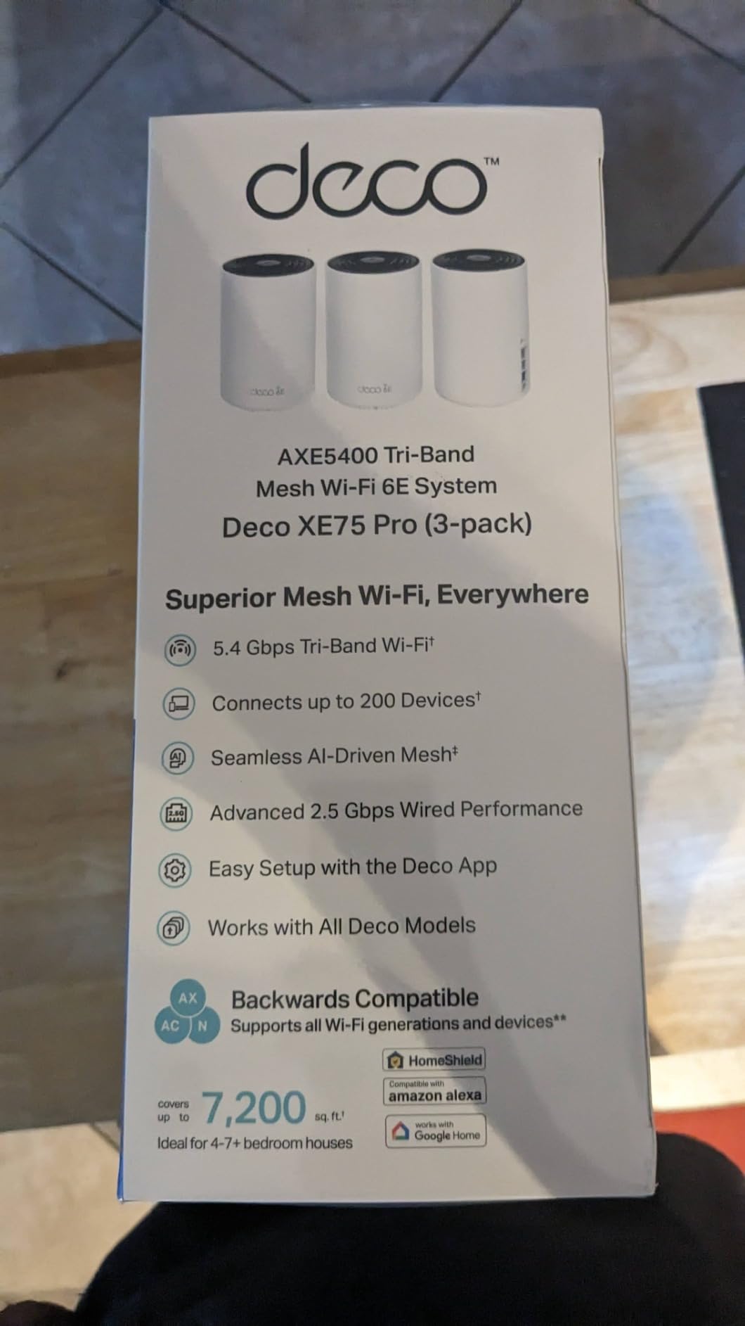TP-Link Deco XE75 Pro AXE5400 Tri-Band WiFi 6E Whole Home Mesh Router customer photo 1