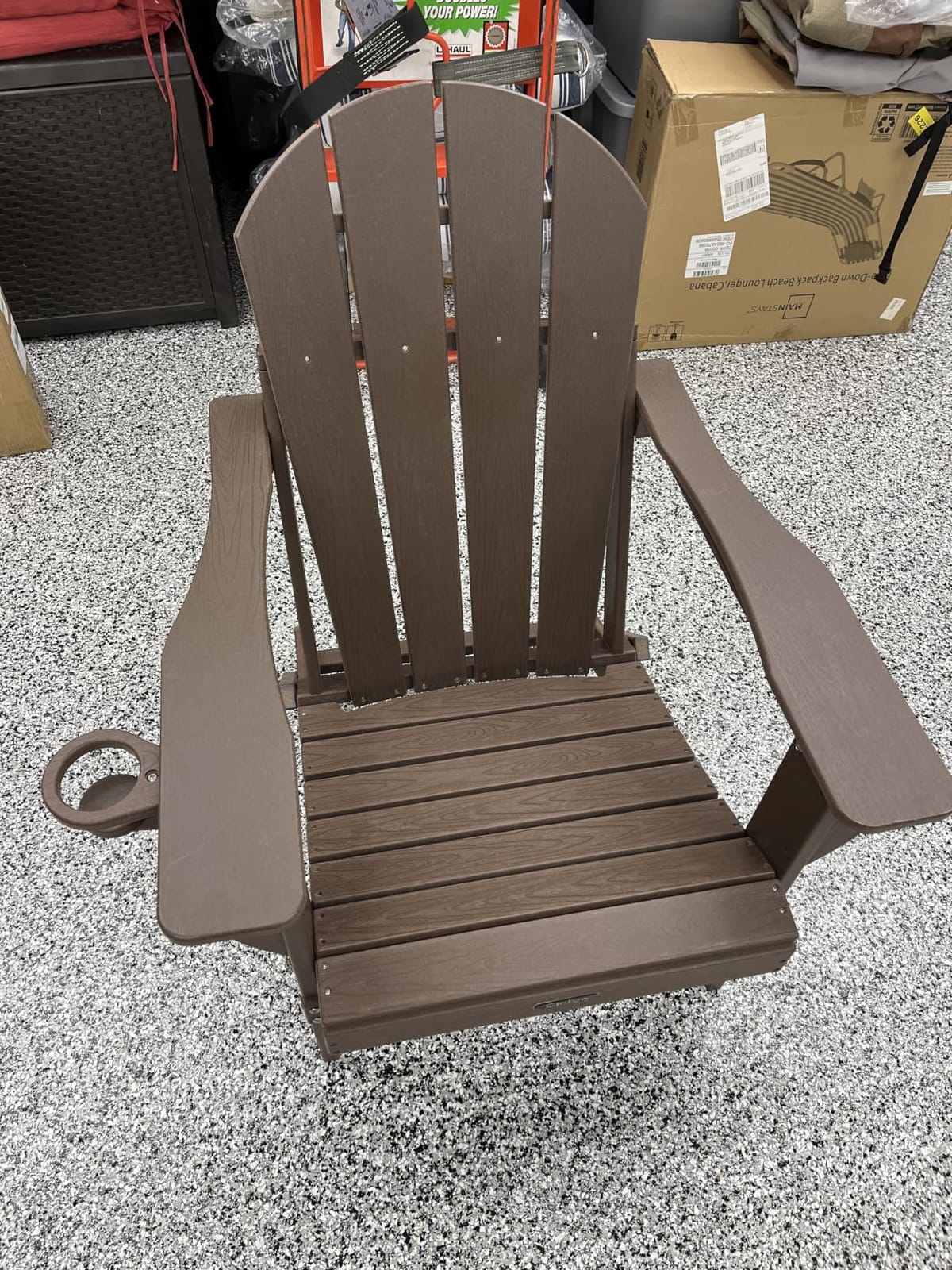 Ciokea Folding Adirondack Chair Wood Texture for Patio, Weather Resistant, Plastic Fire Pit Chair with Cup Holder, Lawn Chair for Outdoor Porch Garden Backyard Deck (Black) customer photo 2