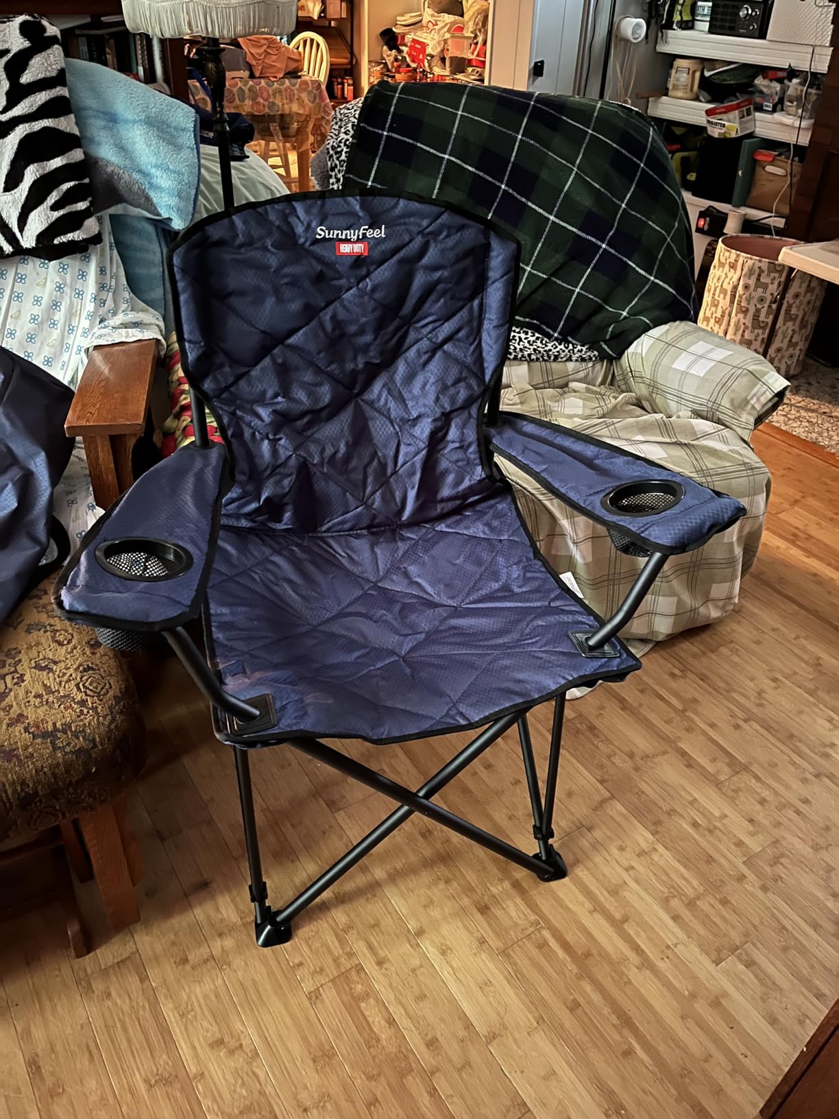 SUNNYFEEL XXL Oversized Camping Chair Heavy Duty 800 LBS for Big Tall People Padded Portable Folding Quad Lawn Chairs with Armrest Cup Holder & Pocket for Outdoor/Travel/Picnic/Camp/Sports customer photo 1