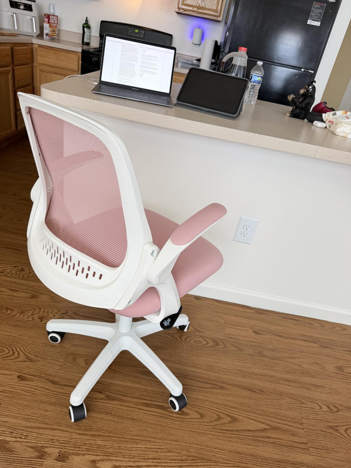 NEO CHAIR Office Desk Chair, Ergonomic Mesh with Flip-Up Armrests, Grey customer photo 2