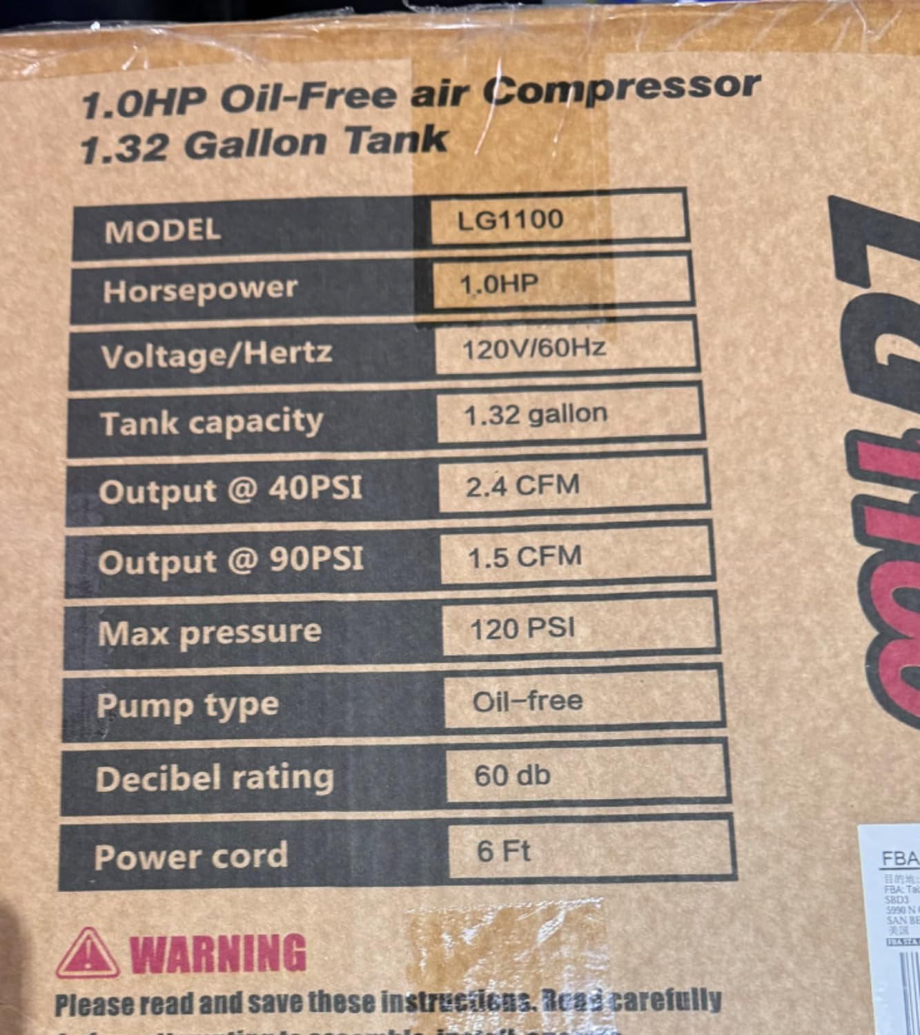 Ultra Quiet Air Compressor, 60 dB, 2.5 CFM @ 90 PSI, 2 Gallon Air Tank customer photo 2