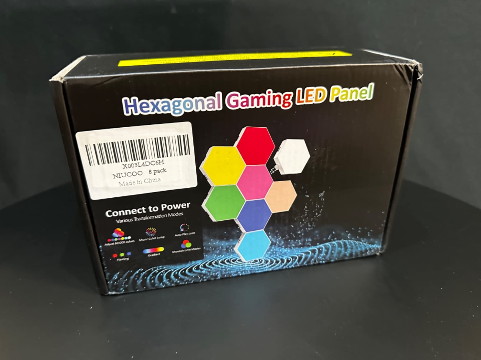 NIUCOO 8 Pack Hexagon LED Lights Wall Panels, Smart RGB Gaming Lights with APP & Music Sync, DIY Modular Hex Tiles, USB-Powered for Autism/Game Room/Party Decor customer photo 1