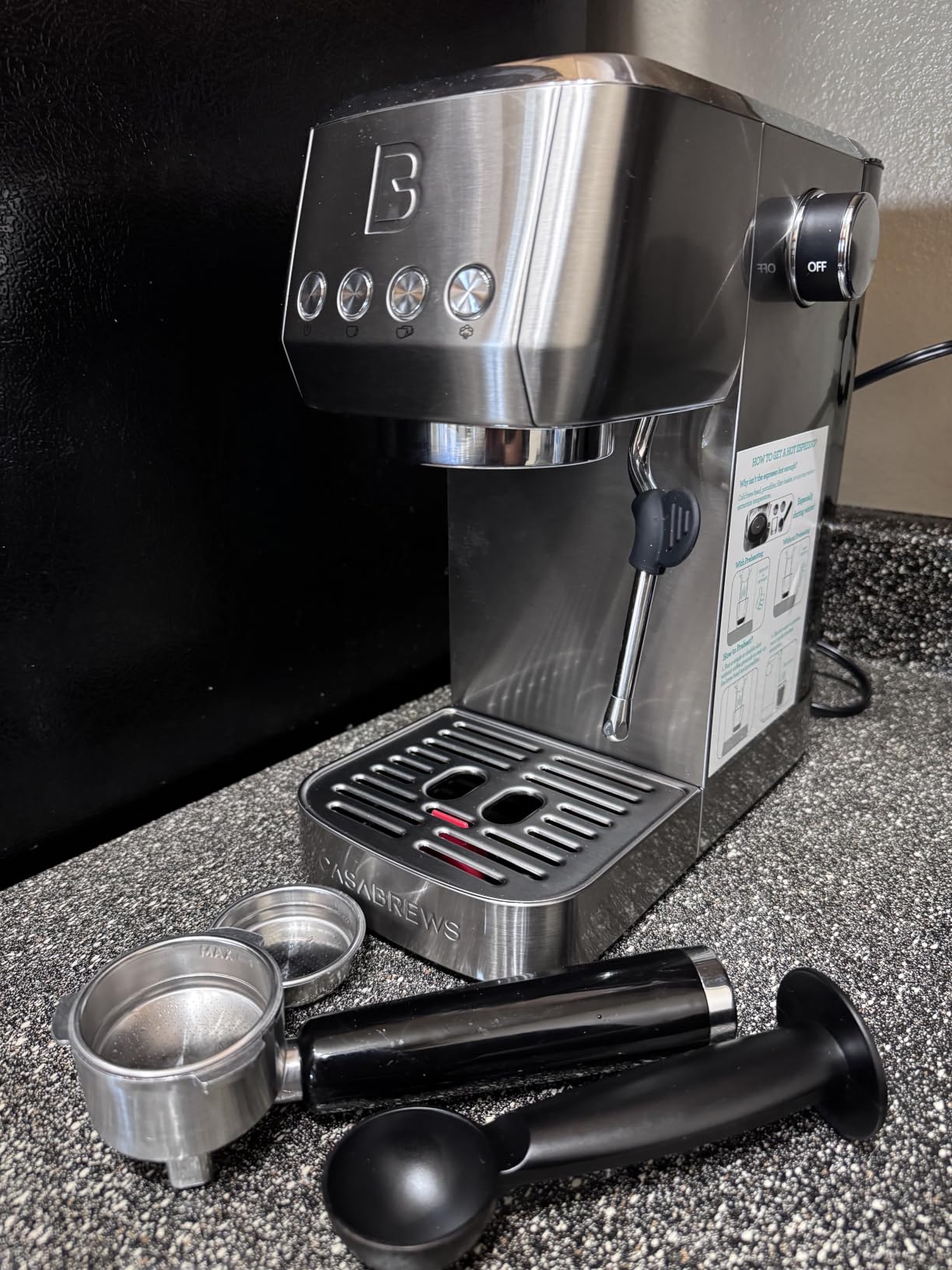 CASABREWS 3700 Essential Stainless Steel Espresso Machine with Steam Wand customer photo 2
