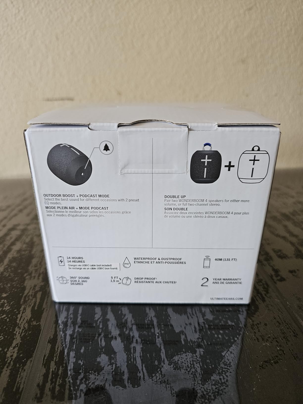 Ultimate Ears WONDERBOOM 4 Portable Waterproof Speaker - Black | Balanced 360-degree sound and bass, dustproof floating design, 131ft (40m) wireless range customer photo 2
