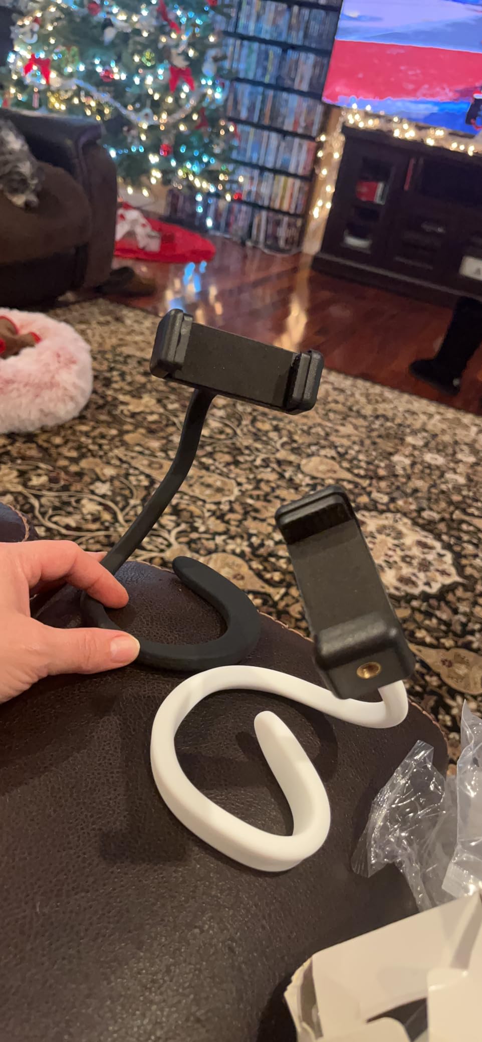 Amylove 2 Pcs Stroller Phone Holder Universal Stand, Black, Novel customer photo 1
