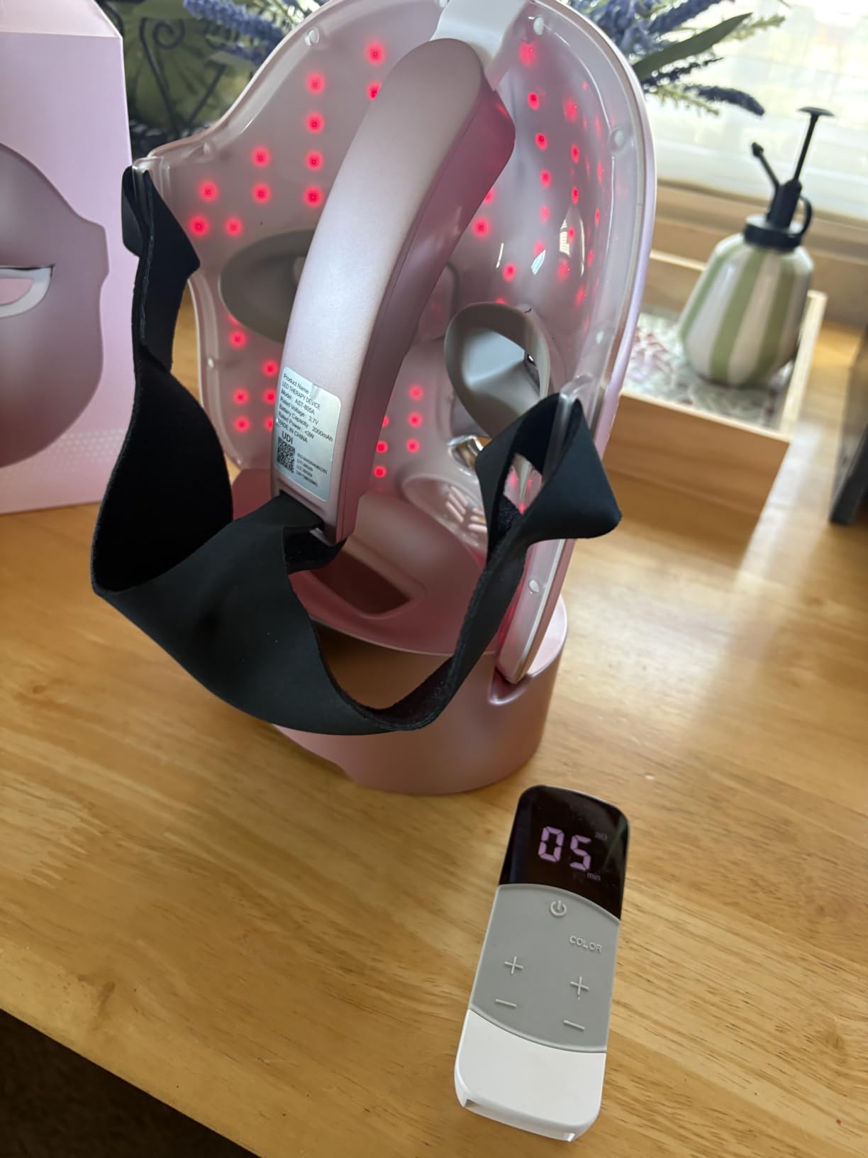 FSA Red Light Therapy Mask for Face : Acne Removal,Wrinkles Redness,Wirless Remote,Salon Grade HSA Infrared Face Mask, Anti Aging Skincare for Home,2000mAh Rechargeable Led Light Therapy Facial Mask customer photo 1