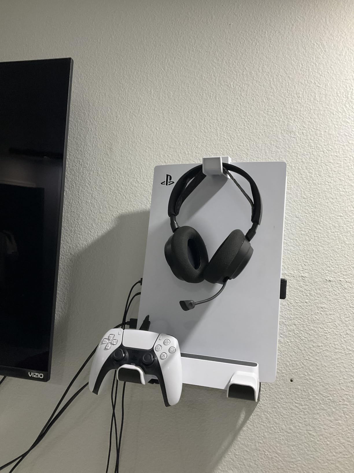 NexiGo Wall Mount Kit with Charging Station for PS5 and PS5 Slim/Pro Versions, Dual Controller Chargers, Steel Wall Stand, and Headphone Hanger - Compatible with Playstation 5 (Disc & Digital) customer photo 2