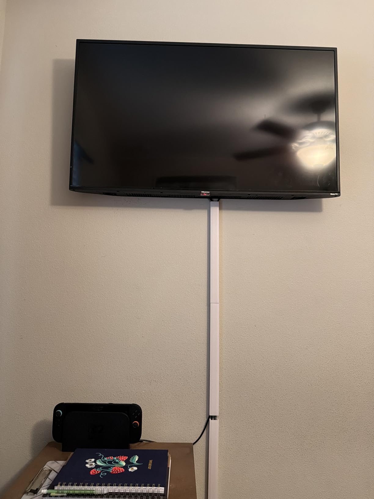 Yecaye TV Cord Hider, 42in Cord Cover Wall Mounted, W1.18in H0.6in, White customer photo 2
