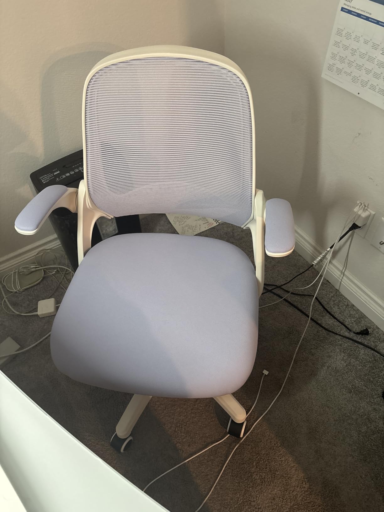 NEO CHAIR Office Desk Chair, Ergonomic Mesh with Flip-Up Armrests, Beige customer photo 2