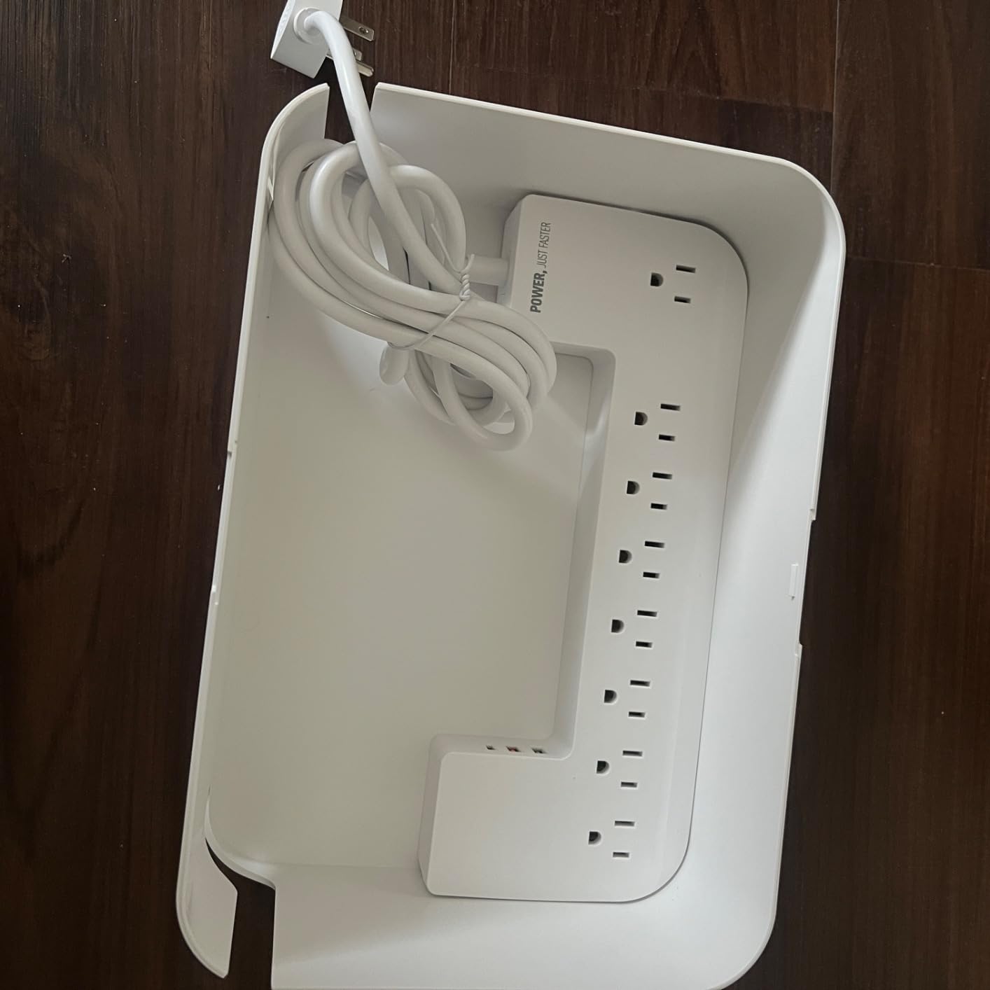 Power Strips with Cable Management Box, Surge Protector, White customer photo 2