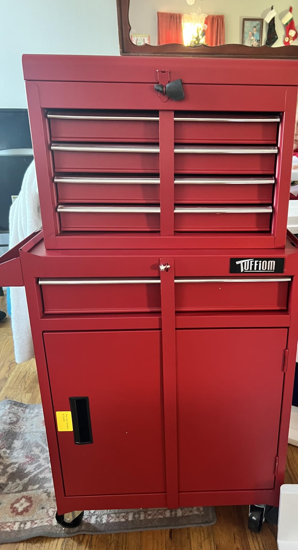 TUFFIOM 5-Drawer Rolling Tool Chest, Tool Storage Cabinet w/Drawers, Lockable Wheels, Detachable Top & Adjustable Shelf, Mechanic Tool Organizer Box for Garage, Workshop, Warehouse & Repair Shop customer photo 2