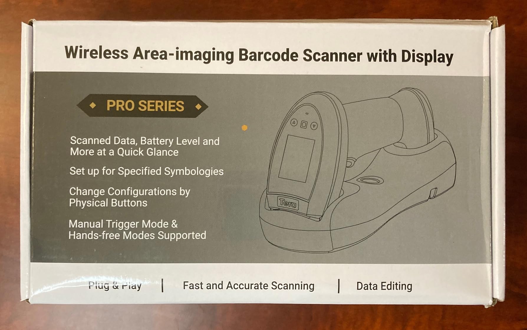 Tera Barcode Scanner Wireless with Screen: Pro Version 1D 2D QR with Setting Keypad Charging Cradle Works with Bluetooth 2.4G Wireless USB Wired Handheld Bar Code Reader HW0009 | 3-Button Color Screen, Works with Bluetooth 2.4G USB, 2500mAh, 1D 2D QR Scanning, Retail Warehouse Library, PC Tablet Phone customer photo 1