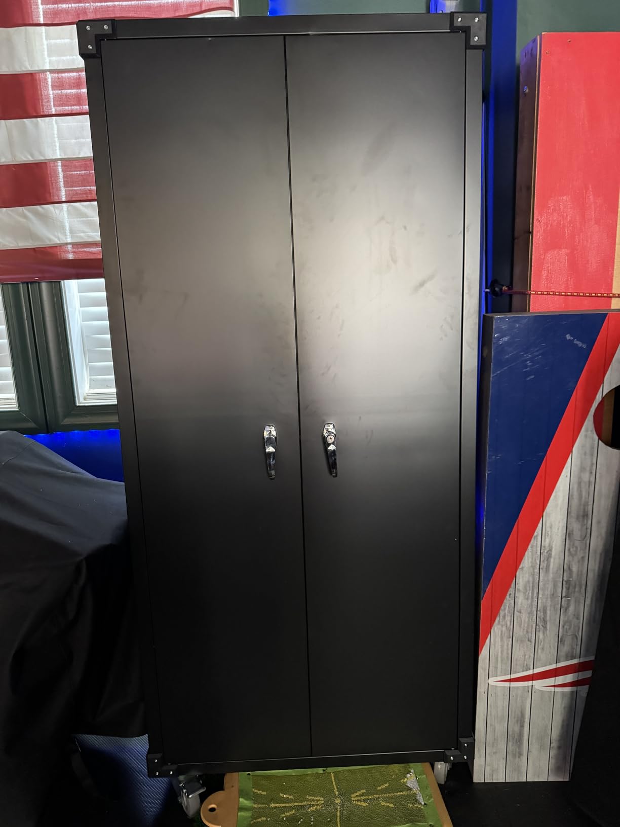Metal Garage Storage Cabinet with Wheels and Pegboard Doors customer photo 1