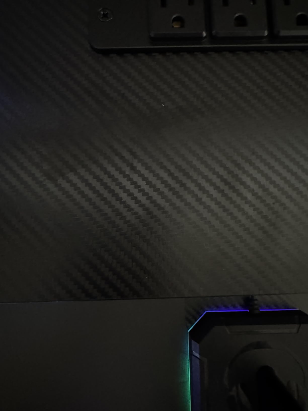 ODK 55 Inch Gaming Desk with LED Lights & Storage Shelves, Black customer photo 2