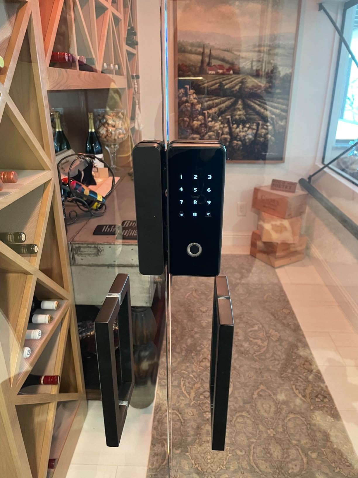 Frameless Remote Control Digital Sliding Swing Door Smart Lock for Glass Door customer photo 2