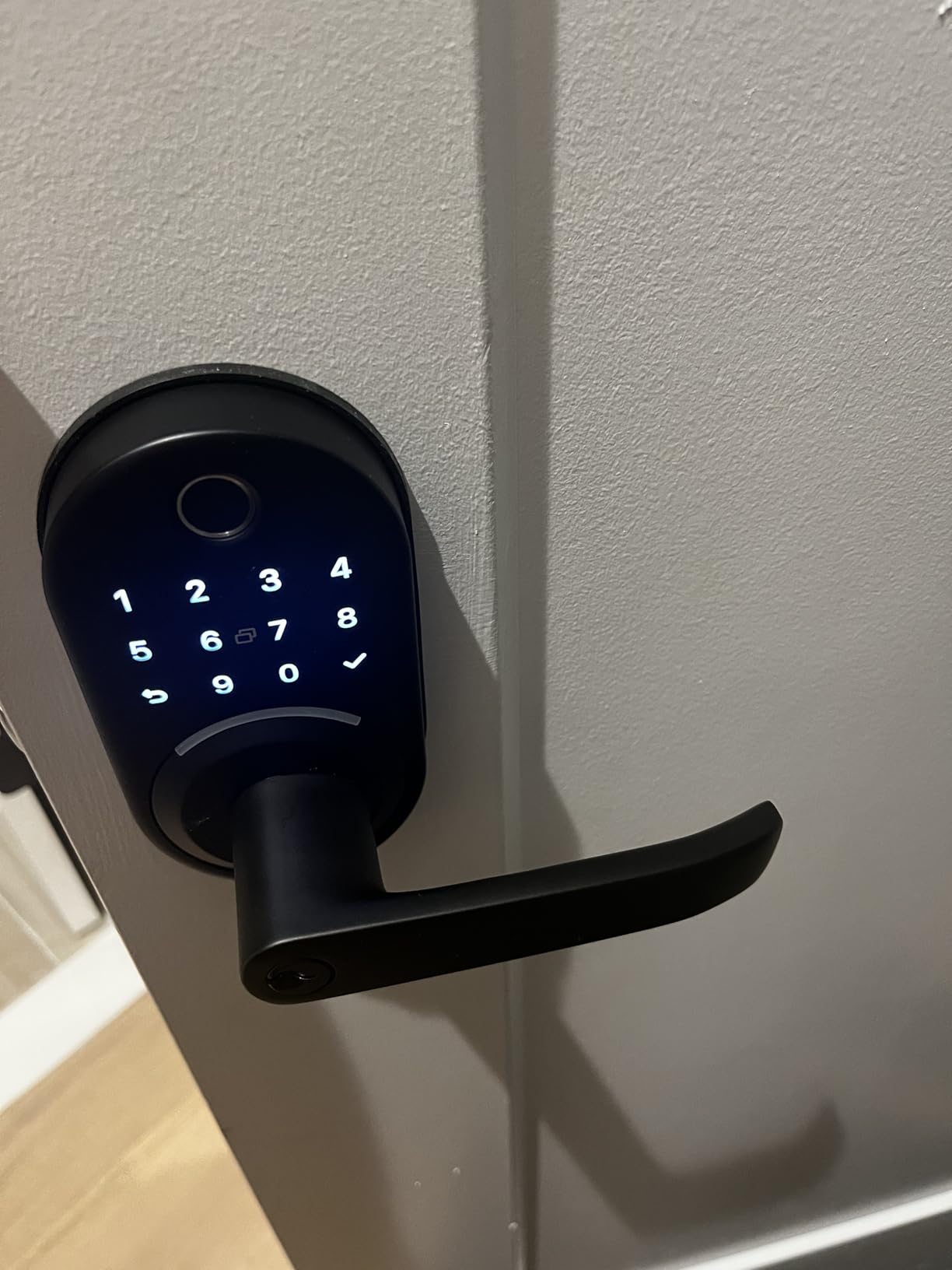 Smart Door Handle Lock with Keypad, Yamiry Fingerprint Knob for Front Door customer photo 1