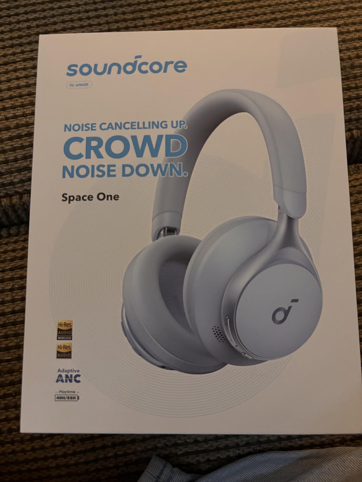 Soundcore Anker Space One ANC Over-Ear Headphones, Voice Reduction | Active Noise Cancelling, Comfortable Fit, Bluetooth, 40H ANC Playtime, App Control, LDAC Hi-Res, 3 Mics with AI, Travel-Ready customer photo 1