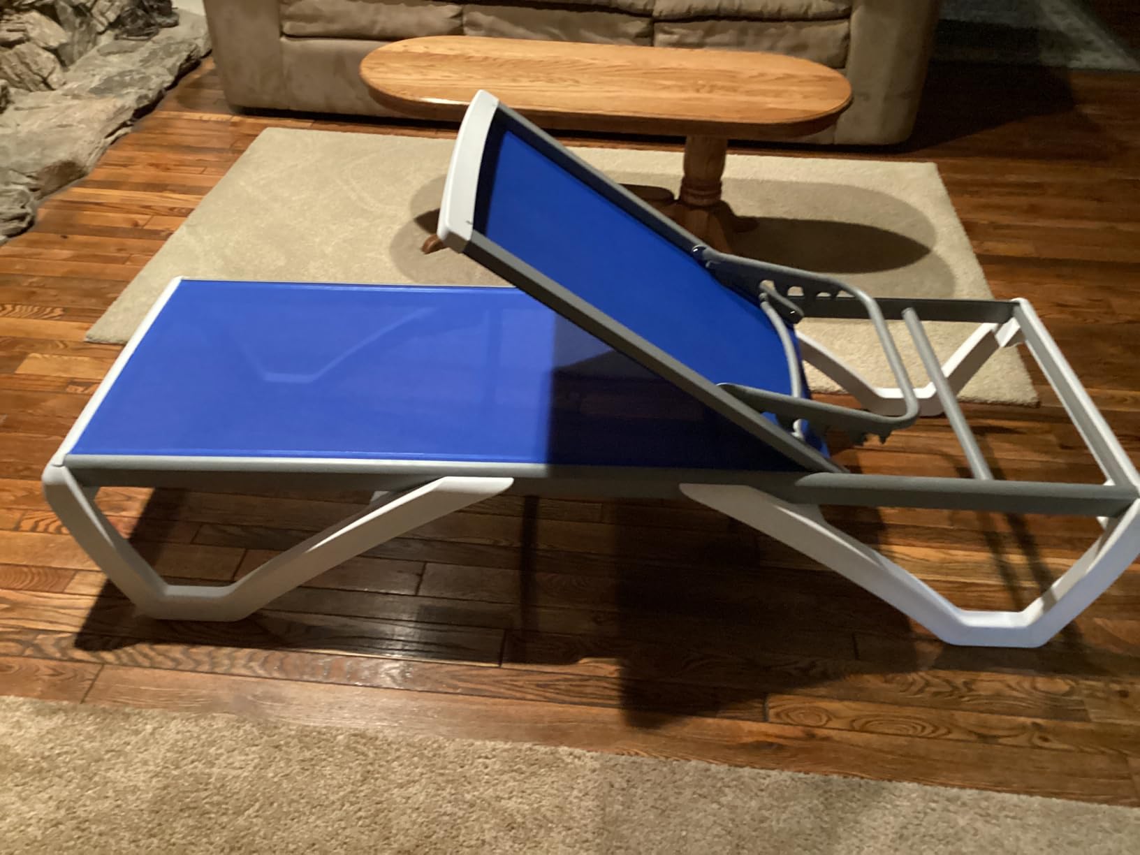 Kozyard Outdoor Chaise Lounge Chair, Full Flat Adjustable Patio Lounger with Aluminum Frame & Resin Legs, Textilene Fabric for Poolside, Backyard & Beach (Aqua, 2Chairs + Table) customer photo 1