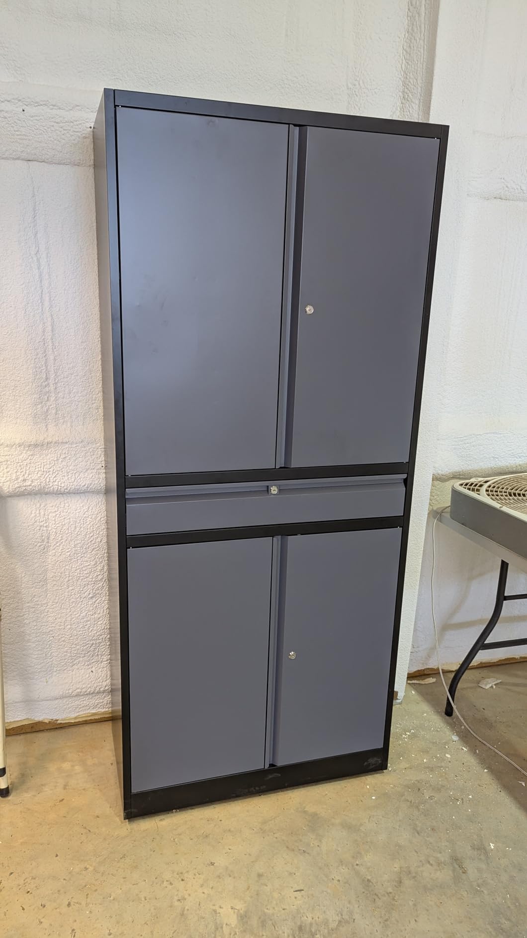 Letaya Metal Garage Storage Cabinet with Drawer,4 Door Tool Cabinet with Lock-2 Adjustable Shelves for Garage Home Office Utility Room (Black) customer photo 1