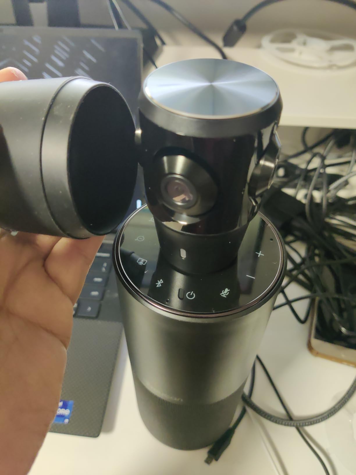 TOUCAN 360-Degree Video Conference Camera, 1080p HD Webcam with 4 Noise Reduction Mics, Speaker, AI Tracking, Works with Zoom, Google Voice, Microsoft Teams and More, for PC/Mac/Tablet customer photo 2