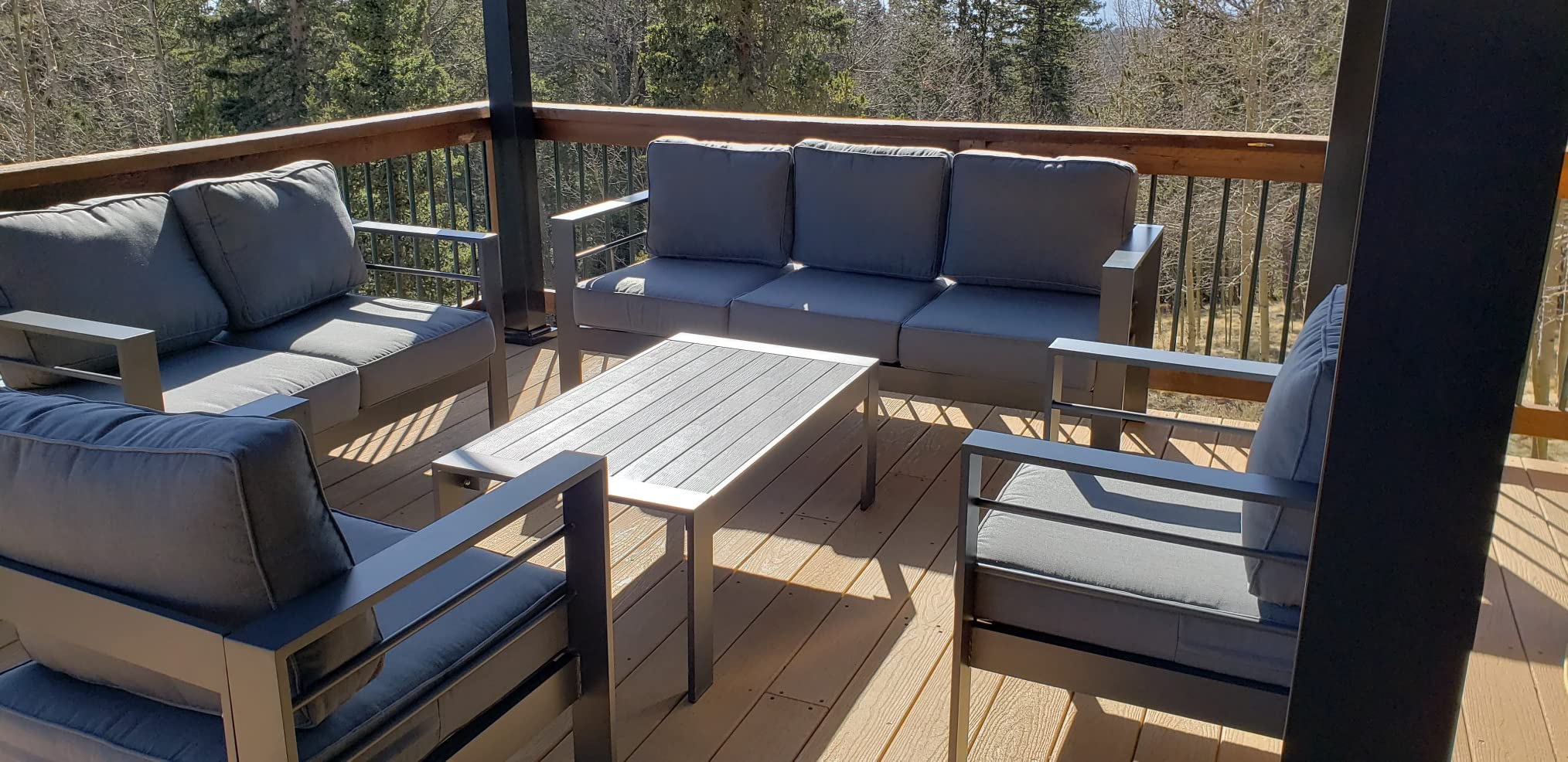 Patio Furniture Set, Aluminum Outside Furniture, Sofa with 10