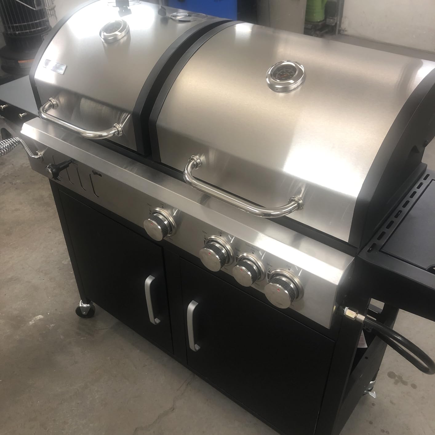 Captiva Designs Propane Gas and Charcoal Grill Combo with Side Burner,Black customer photo 2