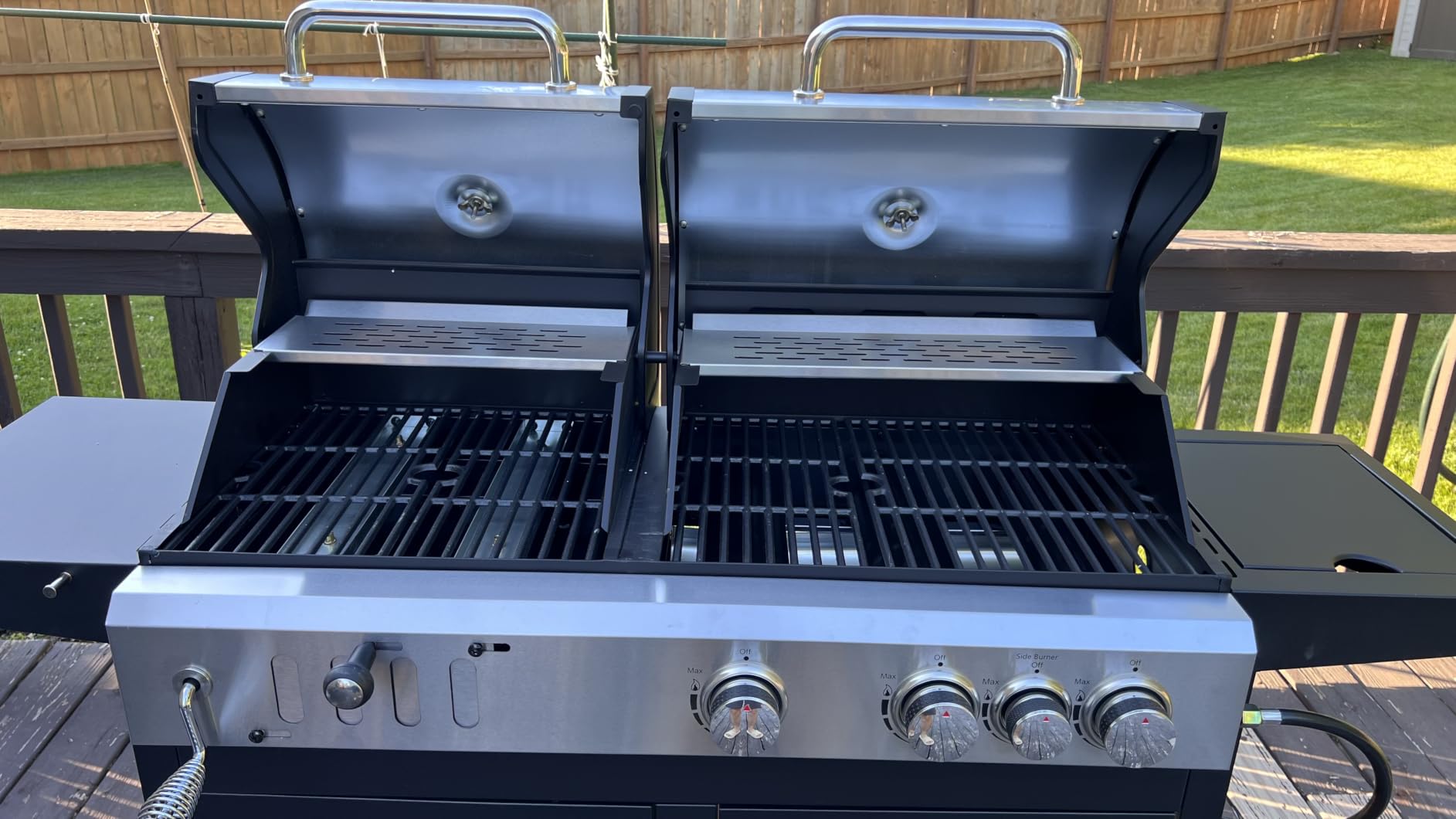 Sophia & William Charcoal and Gas Grill Combo with Side Burner, Dual Fuel customer photo 1