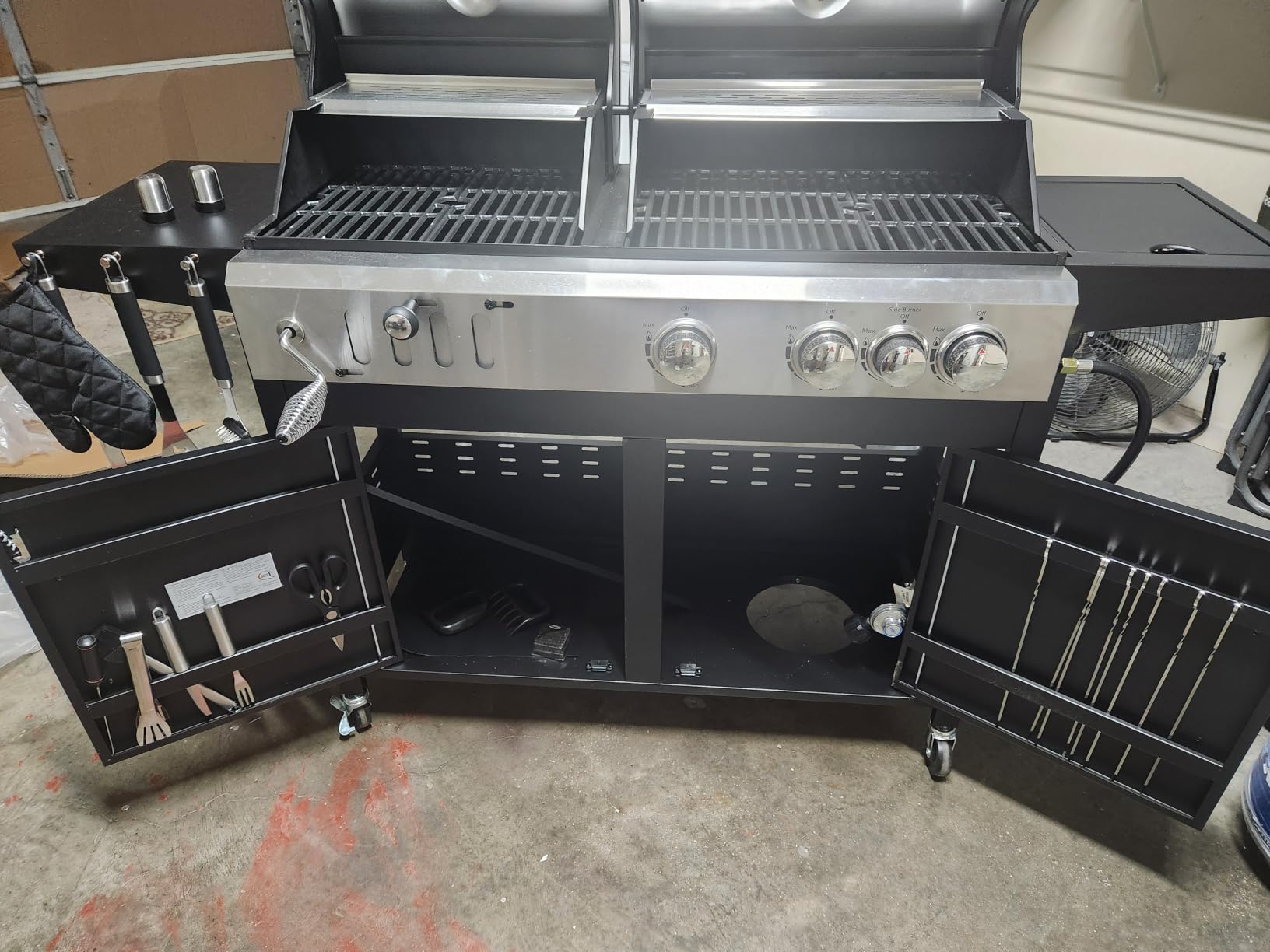 Sophia & William Charcoal and Gas Grill Combo with Side Burner, Dual Fuel customer photo 2