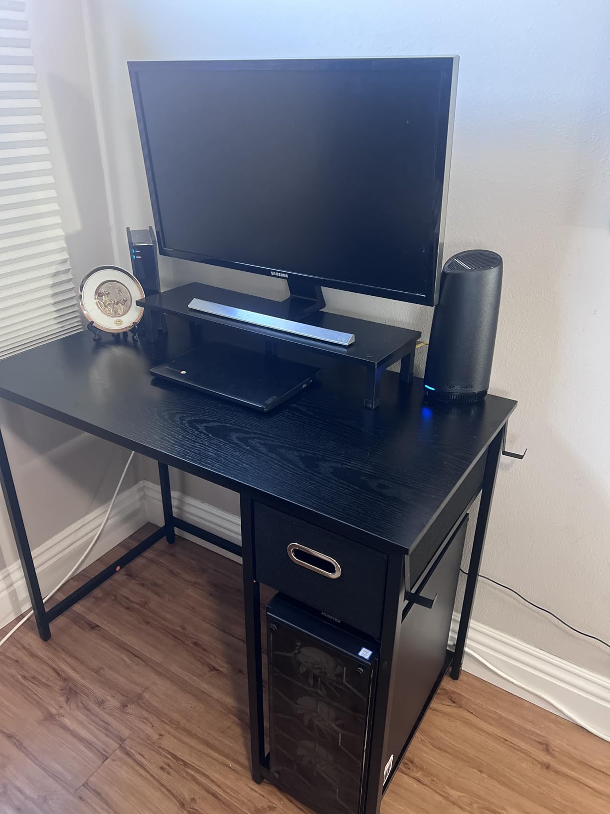 Pamray 39 Inch Small Computer Desk with Monitor Stand and Drawer for Gaming customer photo 2