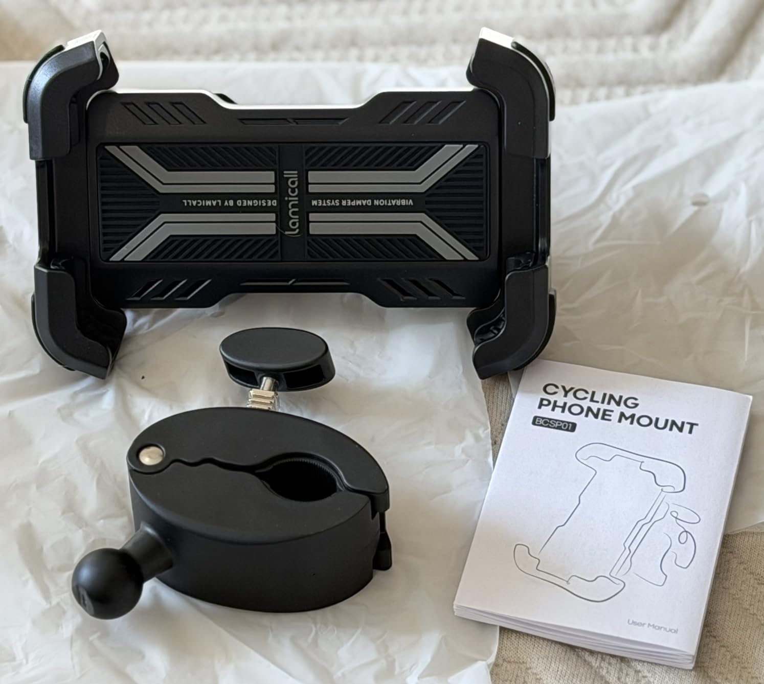 Lamicall Motorcycle Phone Mount Holder with Dual Vibration Dampener customer photo 2