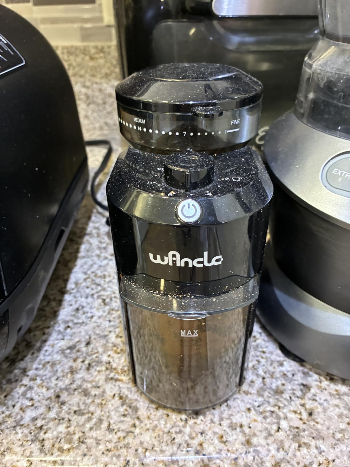 Wancle Electric Burr Coffee Grinder - Adjustable with 28 Precise Grind Settings for 12 Cups - Professional Coffee Bean Grinder (Plastic, Black) customer photo 2