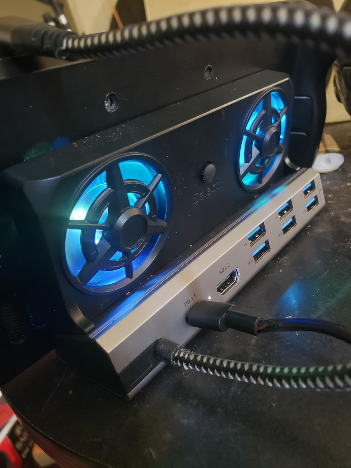 YCE12-in-1 Steam Deck Dock for ROG Ally X, Steam Deck, Legion Go, Switch | Dual 5cm RGB cooling fans, 6USB ports, 4K60Hz HDMI port, 1000Mbps Ethernet port, 100W PD fast charging customer photo 2