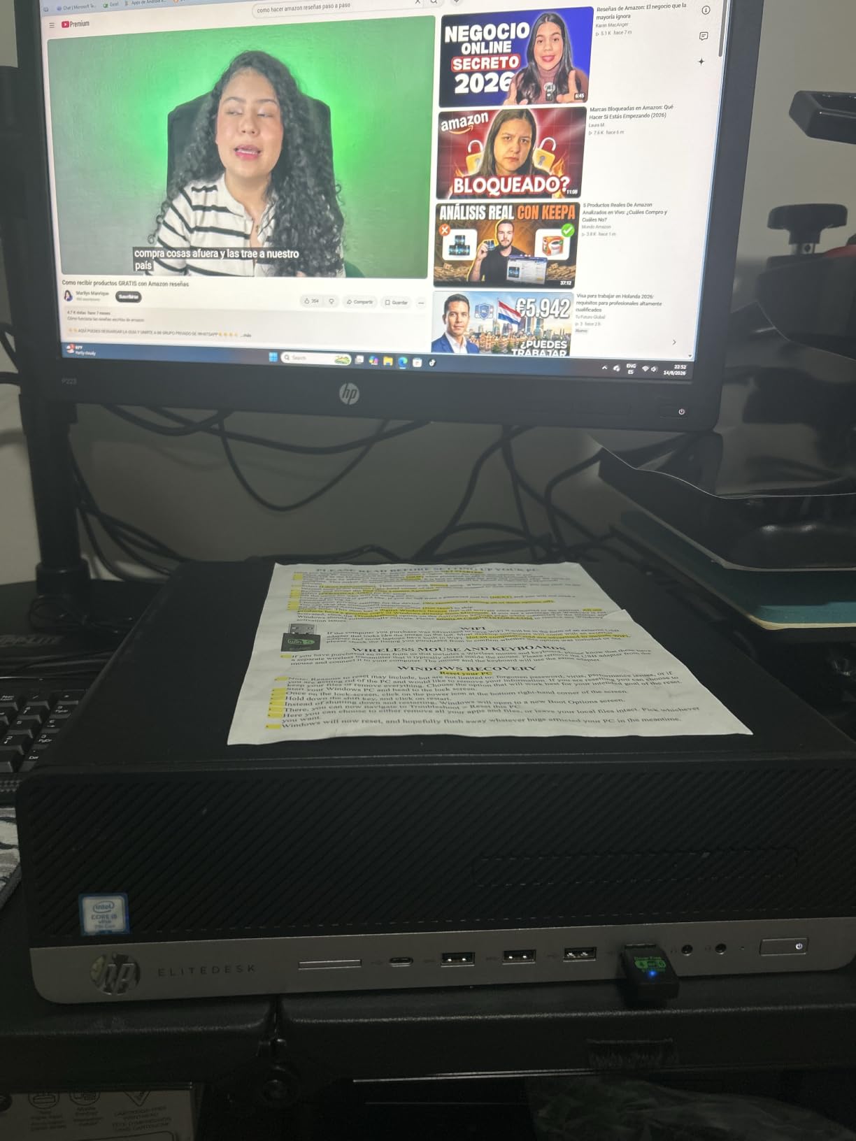HP ProDesk 600 G3 SFF Desktop Computer with 21.5