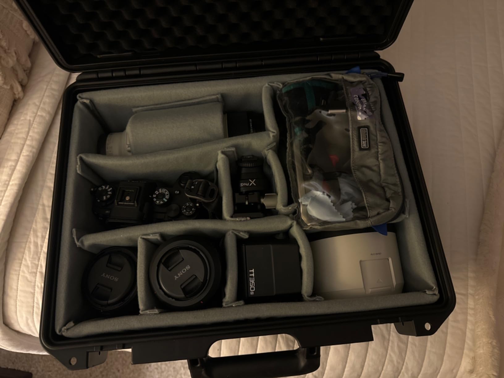 Lykus PVC1 Hard Case with Dividers for Cameras,Lenses,DJI Mavic/Air/Mini | For Photo Cameras,Drones,Portable Cameras and Their Mixes,6 Removable Dividers,Mesh Pockets,IP67 Waterproof,Shockproof customer photo 1