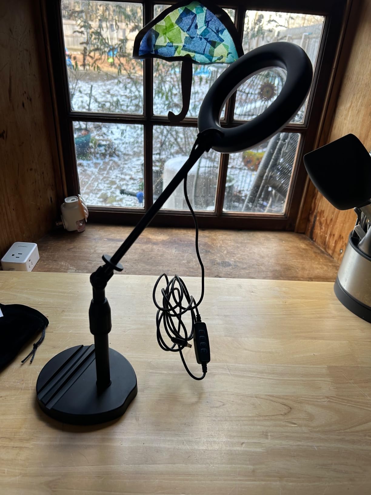 Mionondi Desk Ring Light with Telescopic Stand, Travel Desktop Hola Light for Phone Selfie Laptop Zoom Video Calls Makeup Tiktok Reels Live Streaming customer photo 1