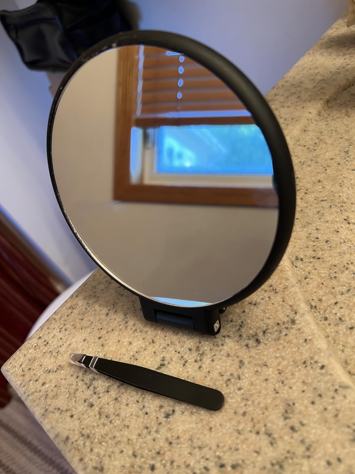 B Beauty Planet 30X Magnifying Mirror, Hand Mirror with Handle, Double Sided Hand Mirror with 30X/1X Magnification, Travel Essential Portable Foldable Makeup Mirror for Precision Makeup Black customer photo 1