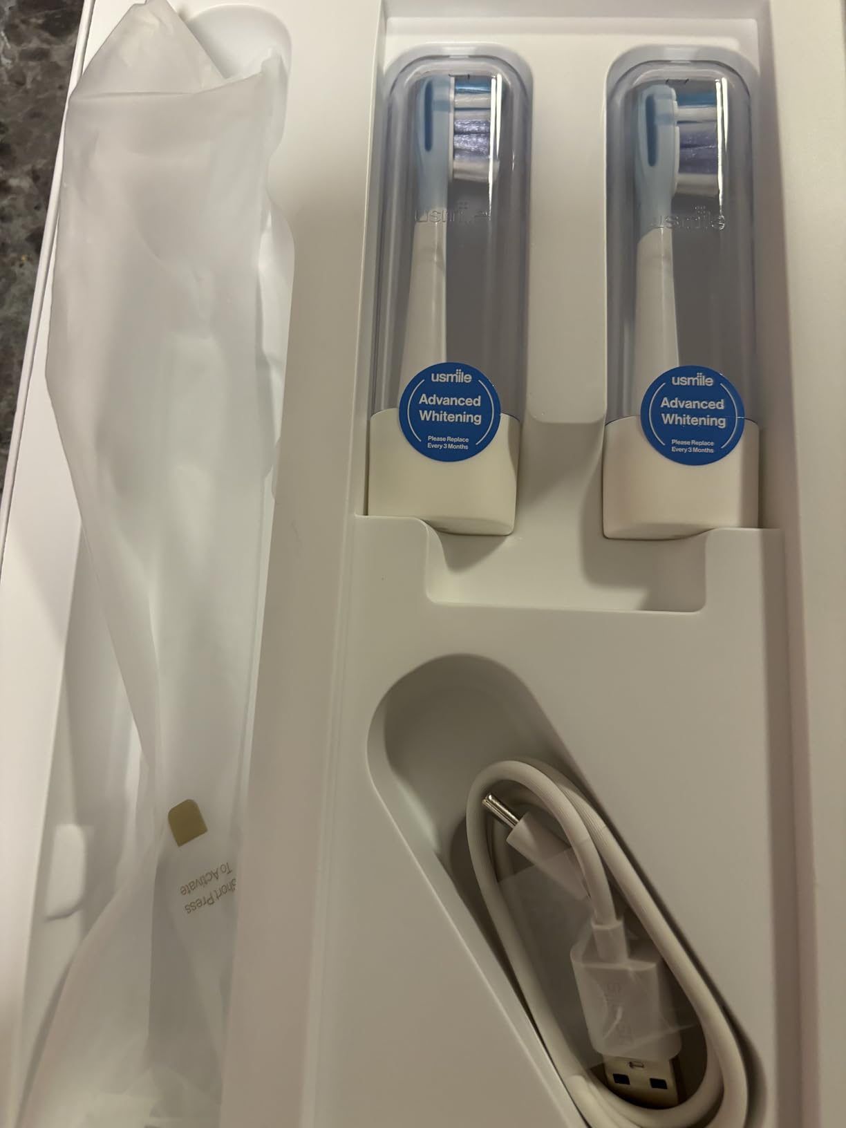 usmile Y10 PRO Smart Electric Toothbrush with Display, 180-Day, White customer photo 1
