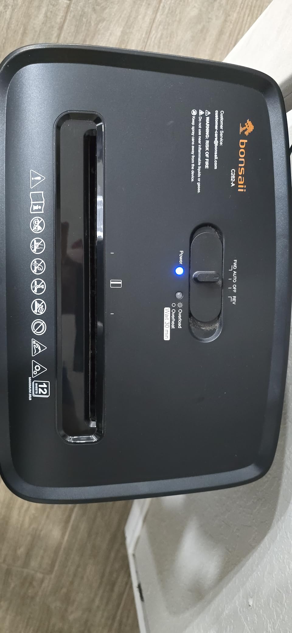 Bonsaii 12-Sheet Cross Cut Heavy Duty Paper Shredder for Home Office | P-4 Security Level, Jam-Proof System, 5.5Gal Pullout Bin with Casters, Shredder for CDs & Credit Card C282-A customer photo 2
