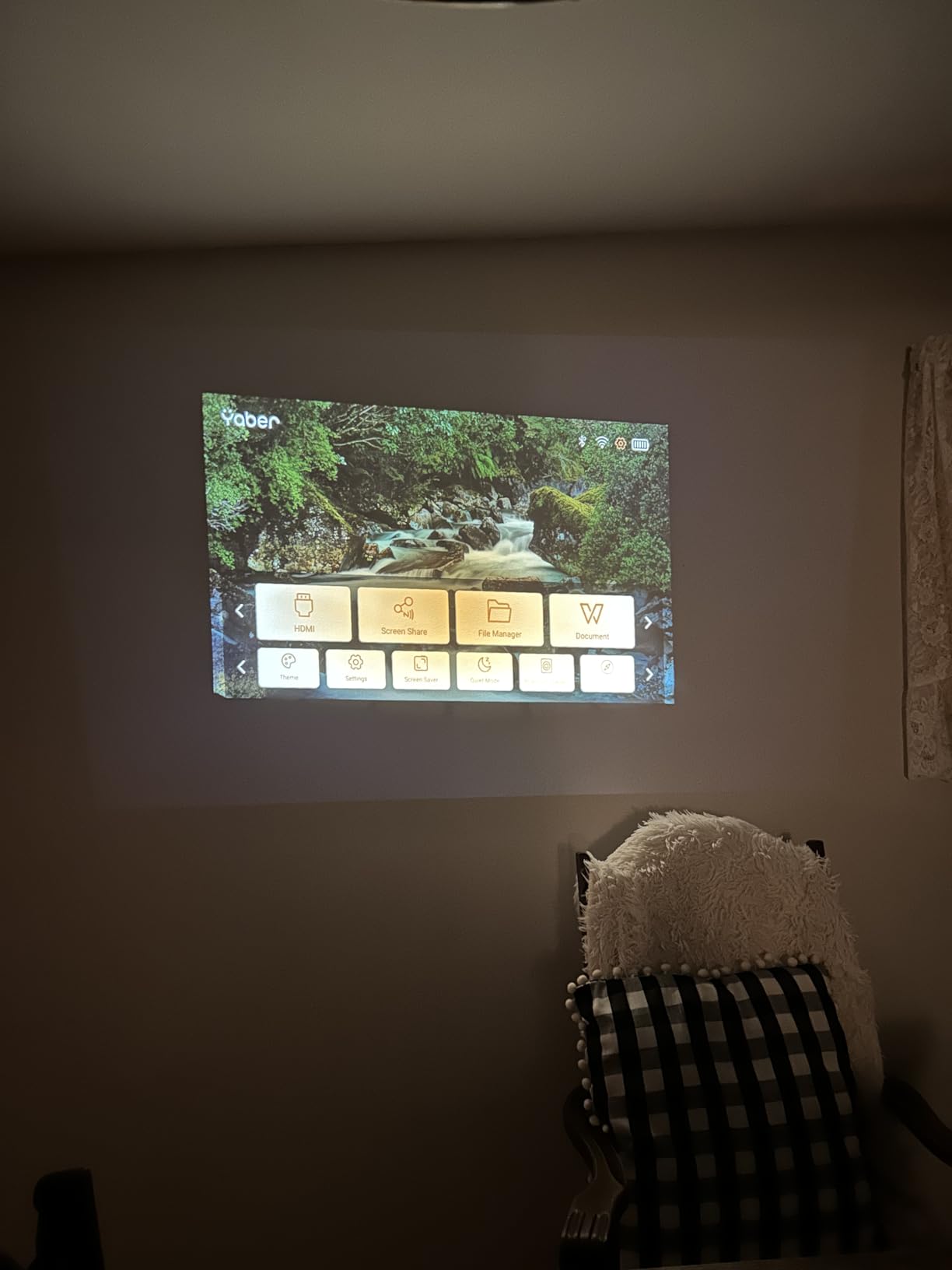 [Sound by JBL & Built-in Battery] Yaber T2 Outdoor Projector with WiFi 6 and Bluetooth, Native 1080P Smart Movie Portable Projector for Inside and Outside, Compatible with TV Dongle (Not included) customer photo 2