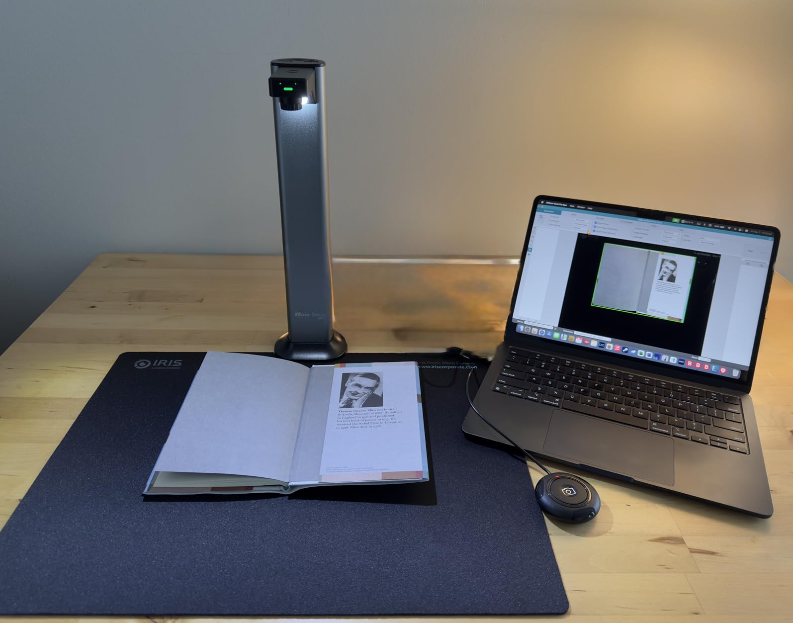 IRIScan Desk 7 Pro 18MP 4K Book and Document Scanner Black with OCR, AI Auto-Flattening and Finger Erasing, Compatible with Windows and Mac, Readiris PDF Included customer photo 2