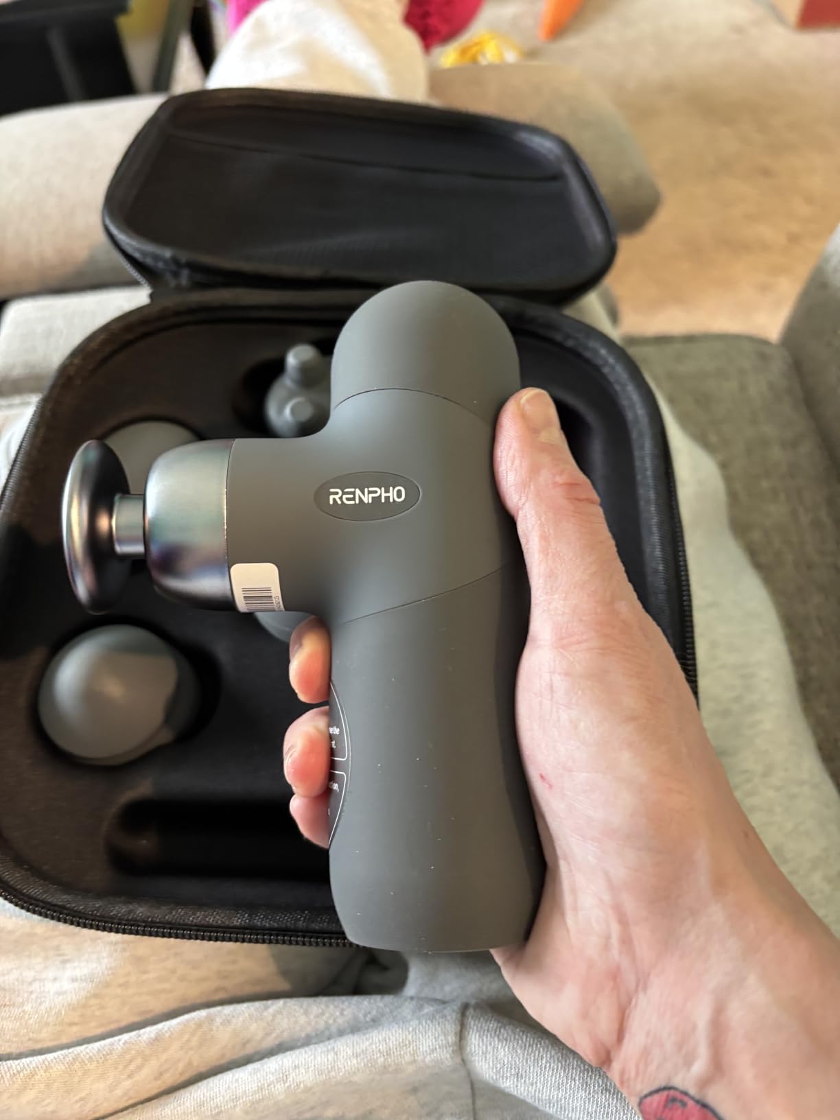 RENPHO Mini Thermal Massage Gun with Heat, Color Silicone Casing, 4 Speeds customer photo 1