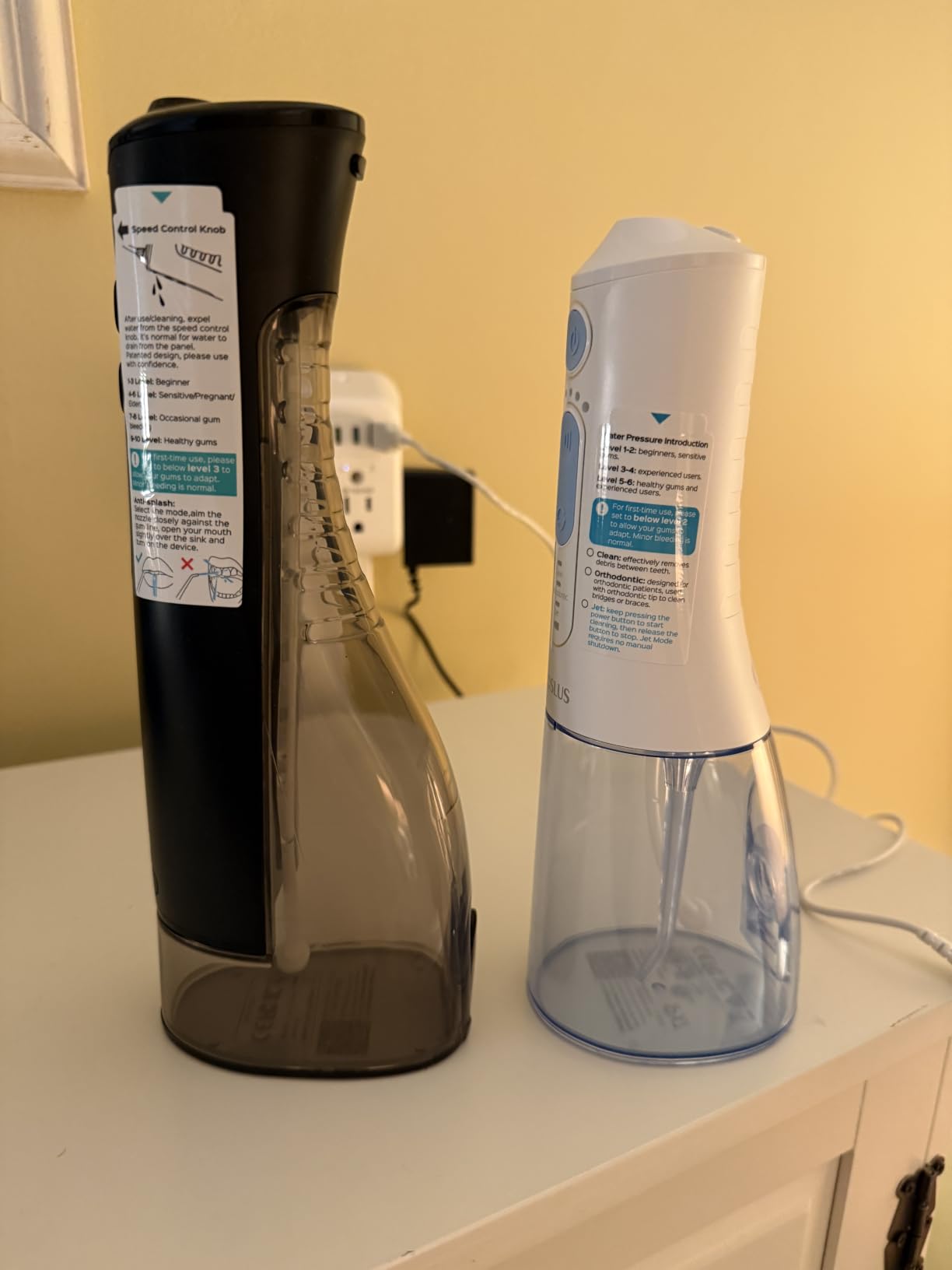 COSLUS ADA Accepted E40 Water Dental Flosser, 10 Pressure Levels, Black Pro customer photo 1