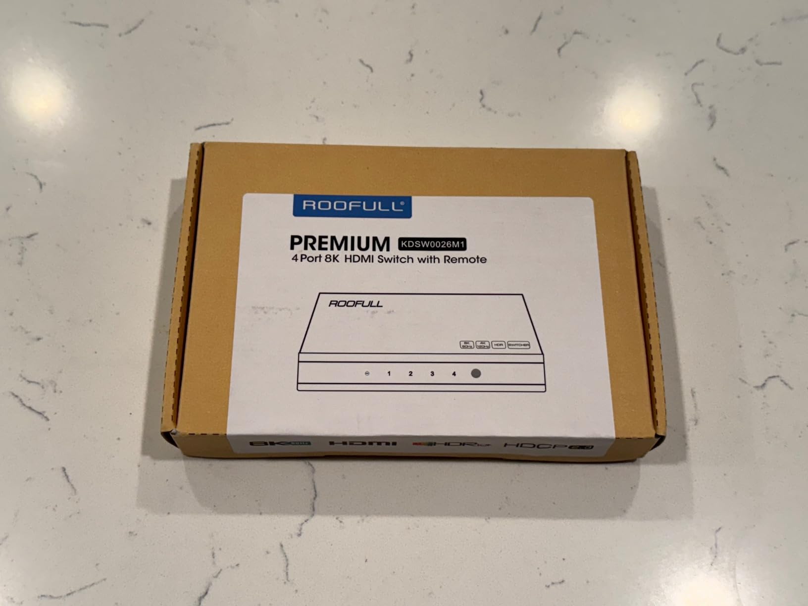 ROOFULL 4 Ports 8K HDMI Switch with Remote | 4 In 1 Out HDMI 2.1 Switcher Selector, 48Gbps, 8K@60Hz, 4K@120Hz, HDR10+, Dolby Vision/Atmos, Automatic Switching, HDCP 2.3 customer photo 1