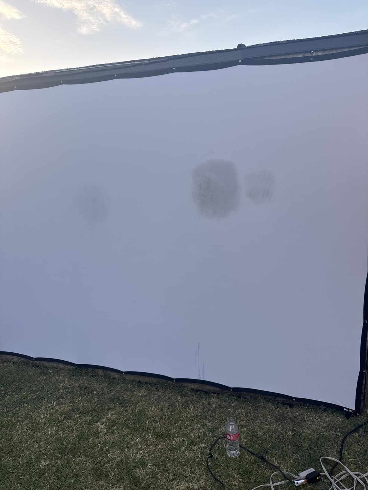 100 inch Projector Screen Upgraded- Black Backing, Straight Edges, Foldable, Washable and Wrinkle-Free - for Indoor Home Theater and Outdoor Cinema -White 16:9 by IOLIEO customer photo 1