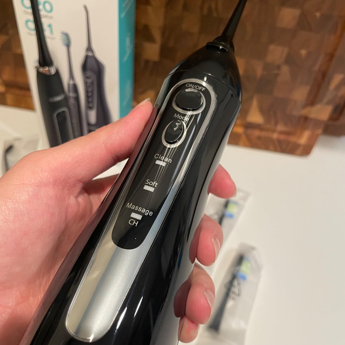 COSLUS C20C41 Water Flosser Electric Toothbrush Combo, Pink Oral Clean Kit customer photo 1