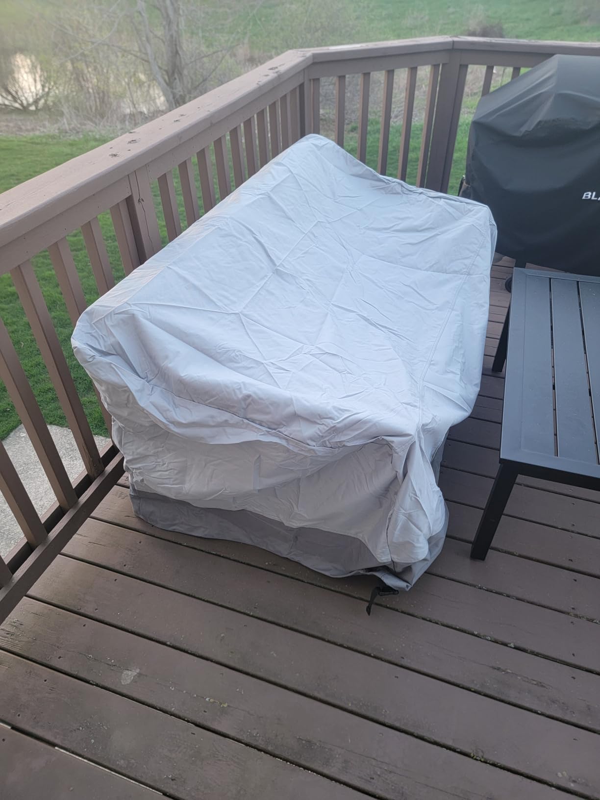 GORILLA GRIP Waterproof Outdoor Patio Sofa Cover, 80 Inch, Silver customer photo 2