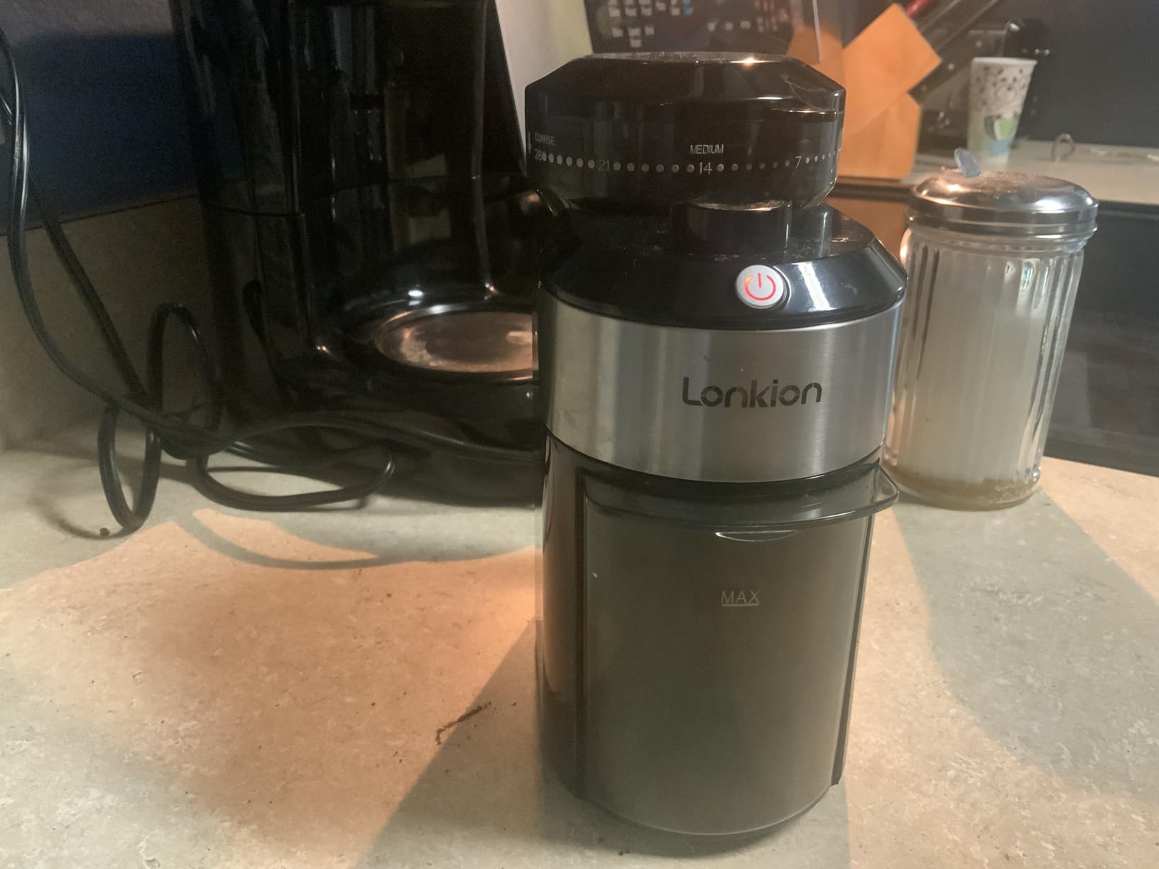 Lonkion Burr Coffee Grinder Electric - Adjustable Burr Grinder with 28 Precise Grind Settings for 12 Cups - Coffee Grinders for Home Use - Professional Coffee Bean Grinder - Stainless Steel customer photo 1