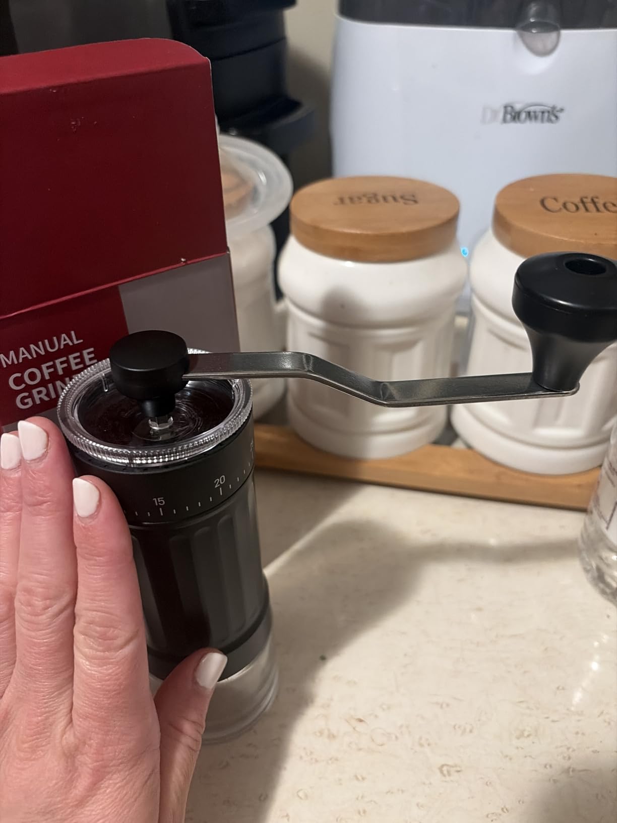 CEVING Mini Manual Coffee Grinder With 40 Adjustable Settings, Black customer photo 2