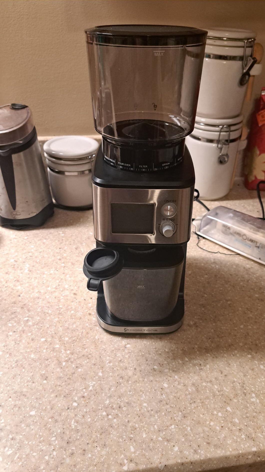 Homtone Conical Burr Espresso Coffee Grinder – 51mm Stepless Electric Bean Grinder with Grind Settings, Precision Timer, Stainless Steel Mill with Portafilter Holders, Anti-Static for Drip/Moka customer photo 1