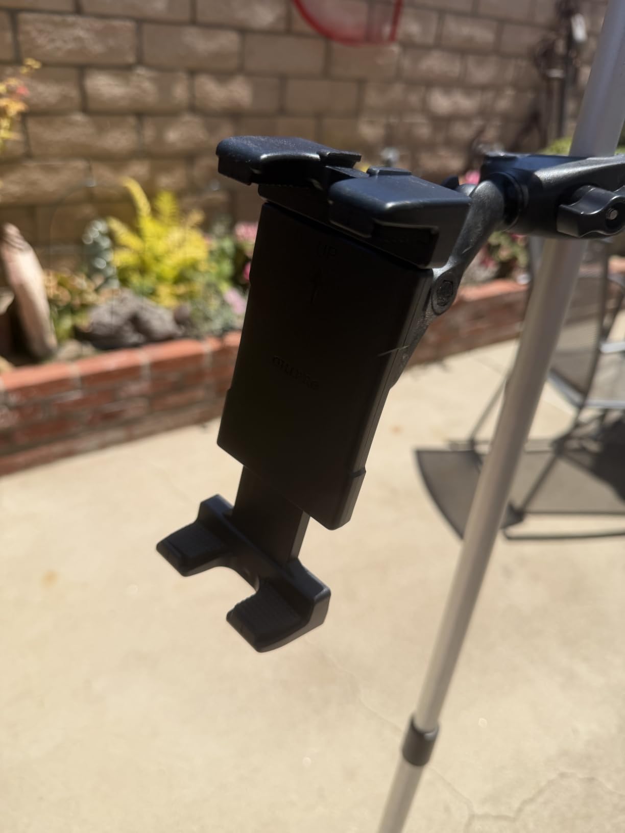 OHLPRO Tablet Mic Stand Holder for iPad Treadmill Handlebar Clamp, Mount for Spin Bike Microphone Peloton Stroller, Fit 5-13” iPad Pro 12.9 Air Mini, Galaxy Tab, iPhone, Fire HD 10-4